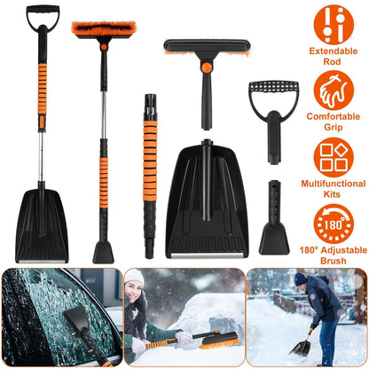 Skorter | 5-in-1 Detachable 180° Adjustable Ice Scraper Snow Shovel