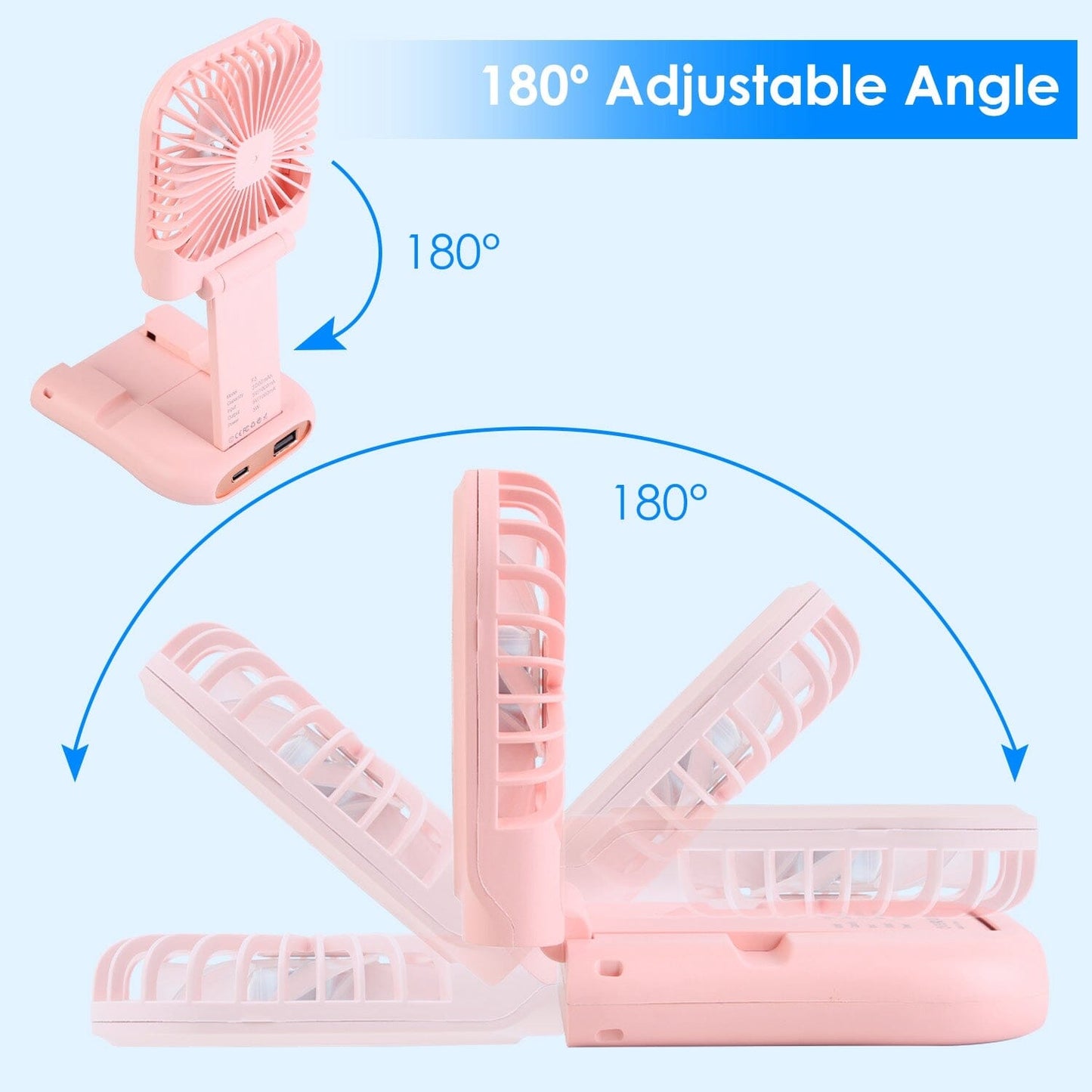 Skorter | 5-in-1 Foldable Rechargeable Hands-free Mini Fan