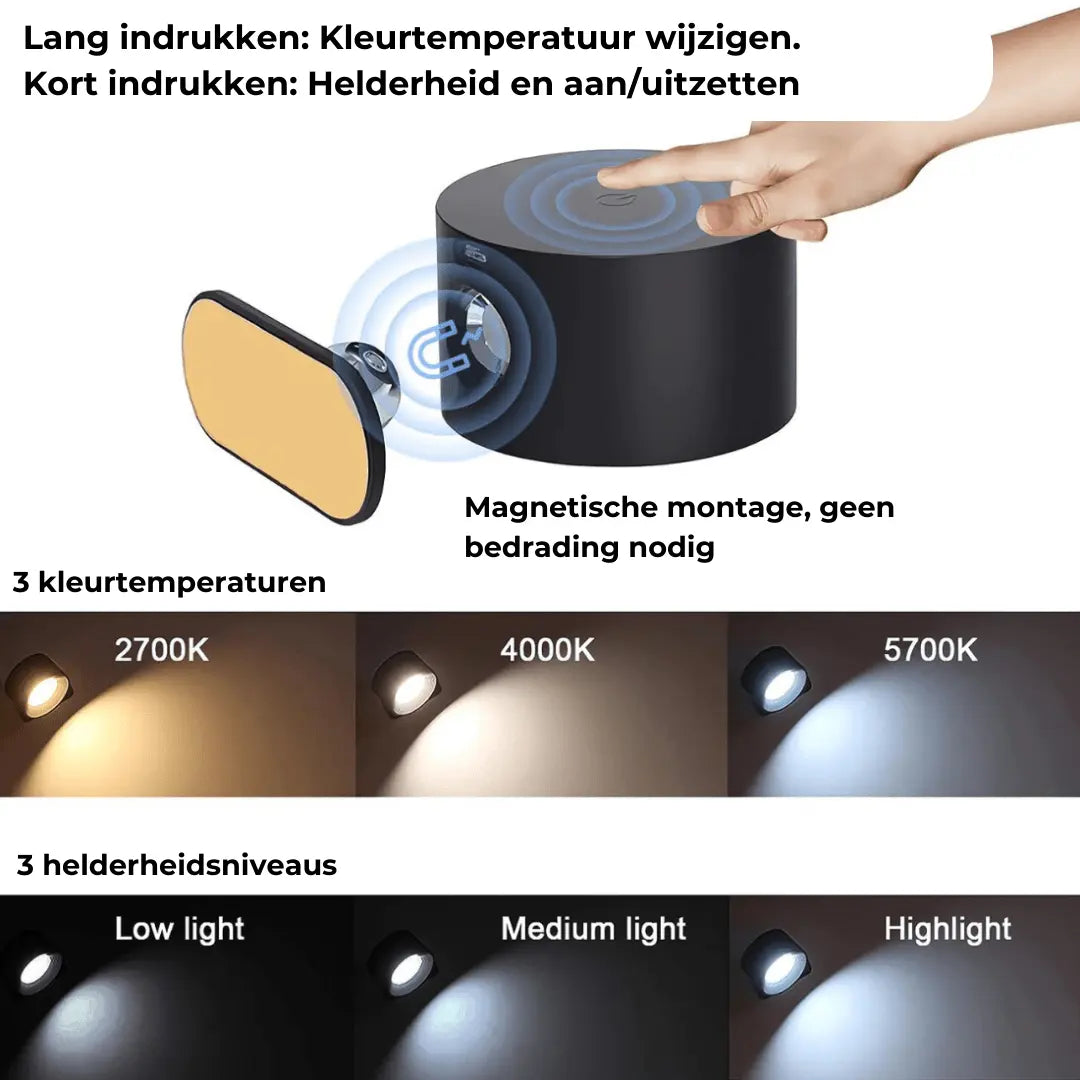 Skorter | Wall lamp Rechargeable Wireless 360°