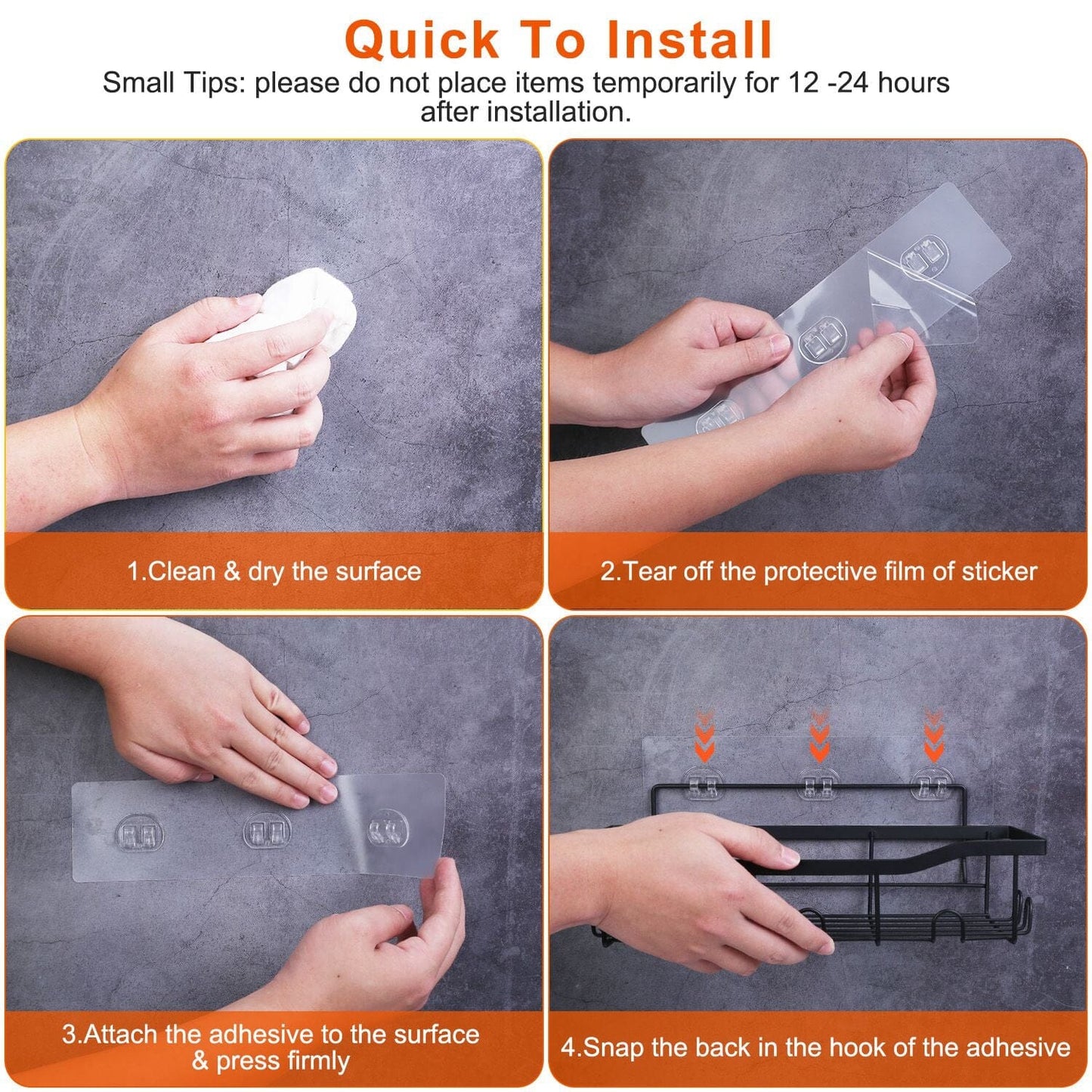 Skorter | 5-Pack: Shower Caddy Shelves with 18 Built-in Hooks