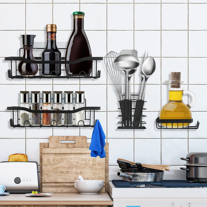 Skorter | 5-Pack: Shower Caddy Shelves with 18 Built-in Hooks