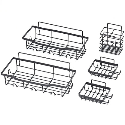 Skorter | 5-Pack: Shower Caddy Shelves with 18 Built-in Hooks