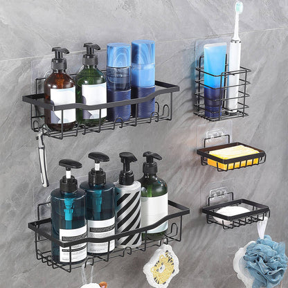 Skorter | 5-Pack: Shower Caddy Shelves with 18 Built-in Hooks
