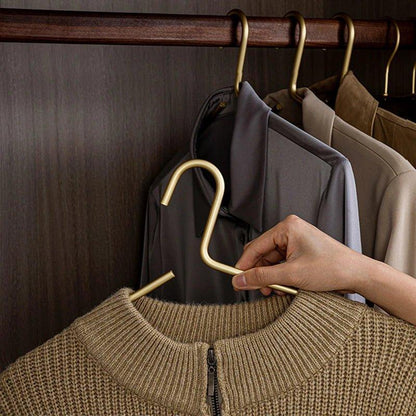 Skorter | 5 pieces of hangers made of solid matte gold/silver │ Seamless wardrobe organizer made of metal