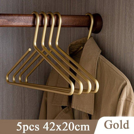 Skorter | 5 pieces of hangers made of solid matte gold/silver │ Seamless wardrobe organizer made of metal