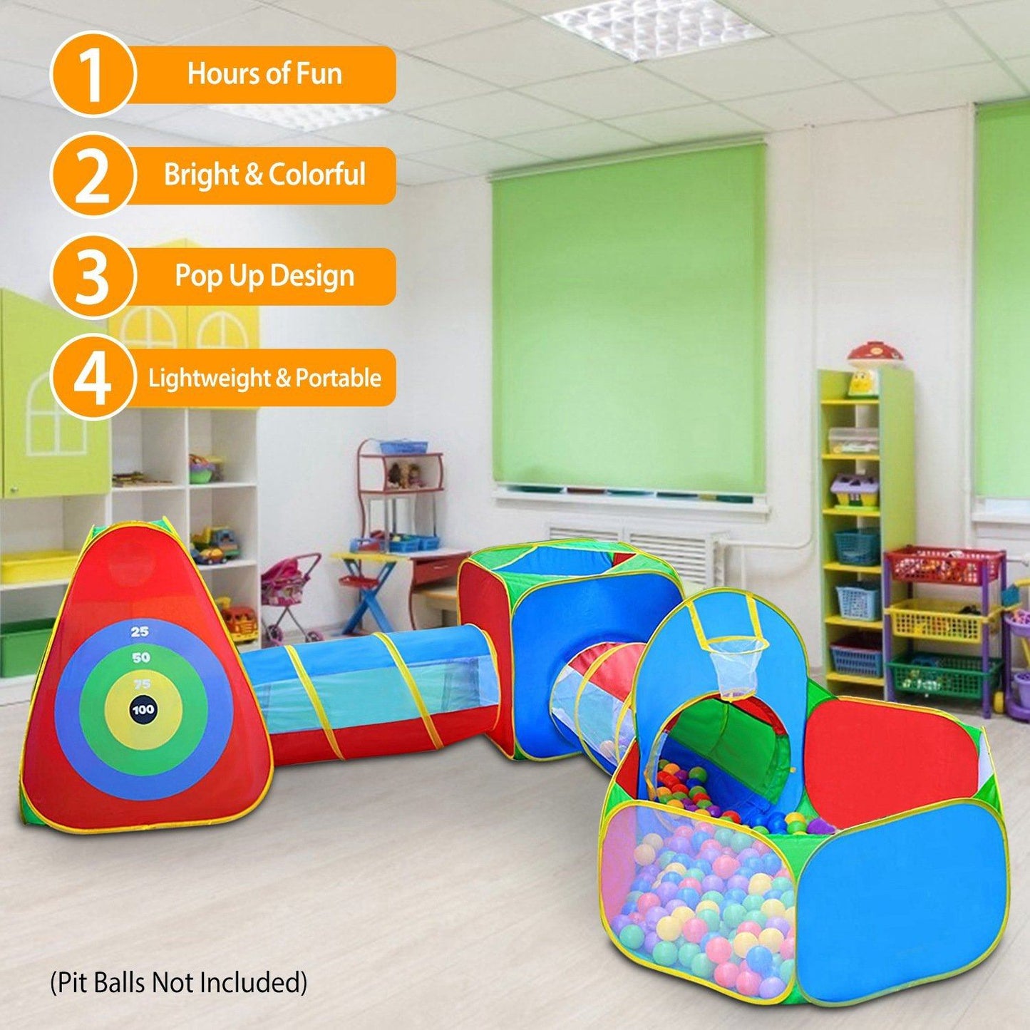 Skorter | 5-piece: Pop Up Playhouse Kids Ball Pit Tent