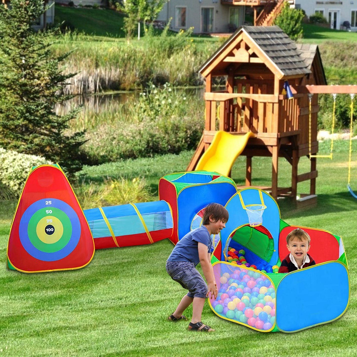 Skorter | 5-piece: Pop Up Playhouse Kids Ball Pit Tent