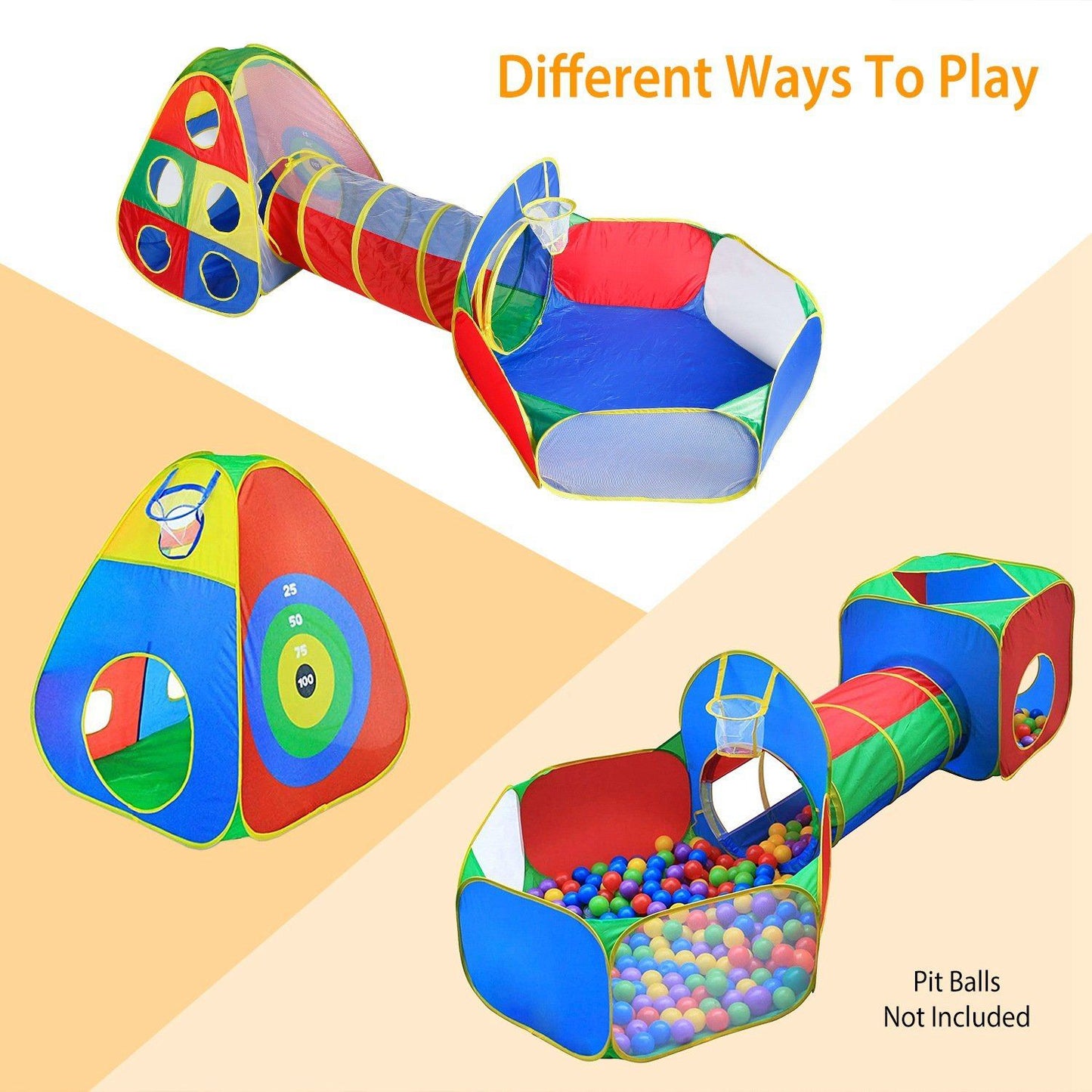 Skorter | 5-piece: Pop Up Playhouse Kids Ball Pit Tent