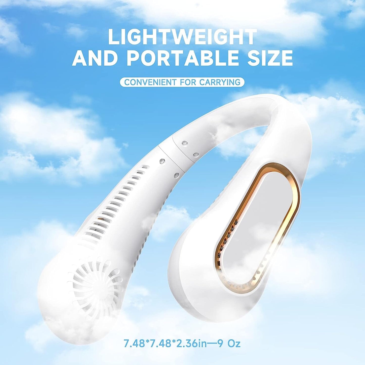 Skorter | 5 Speeds Adjustable USB Rechargeable Battery Powered Personal Neck Fan