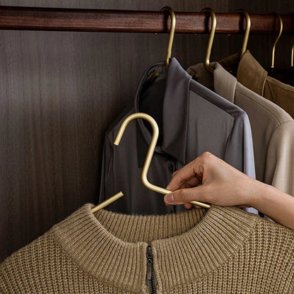 Skorter | 5 pieces of hangers made of solid matte gold/silver │ Seamless wardrobe organizer made of metal