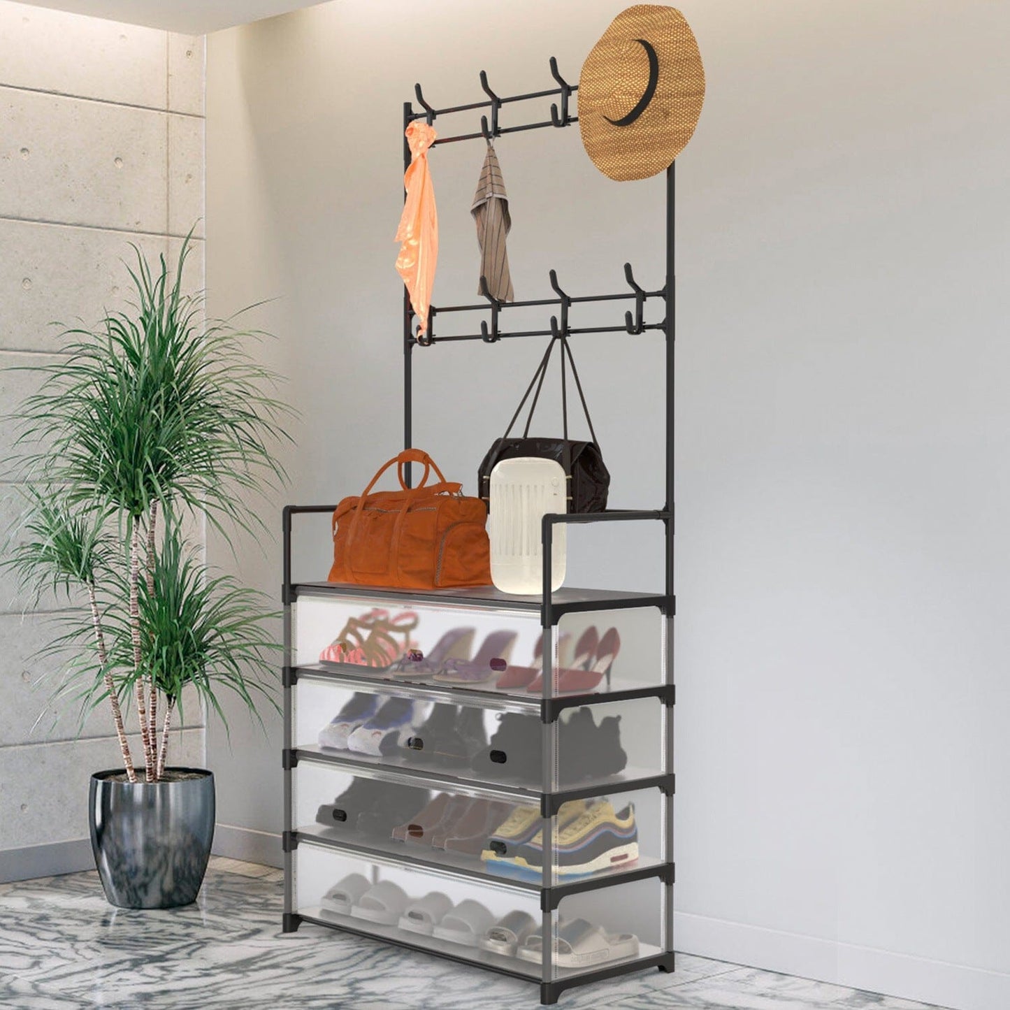 Skorter | 5-layer dust-free entrance hall rug clothing and shoe holder
