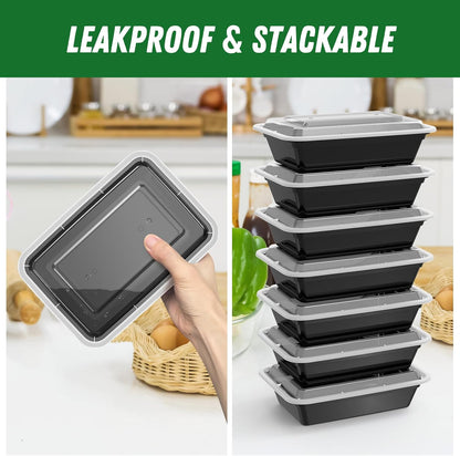 Skorter | 50-Pack Reusable Meal Prep Containers with Lid, Leakproof