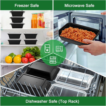 Skorter | 50-Pack Reusable Meal Prep Containers with Lid, Leakproof