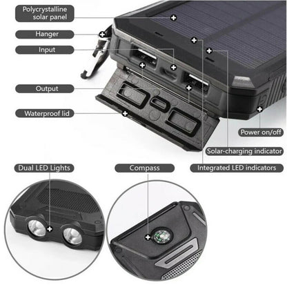 Skorter | Solar Charger Waterproof Power Bank External