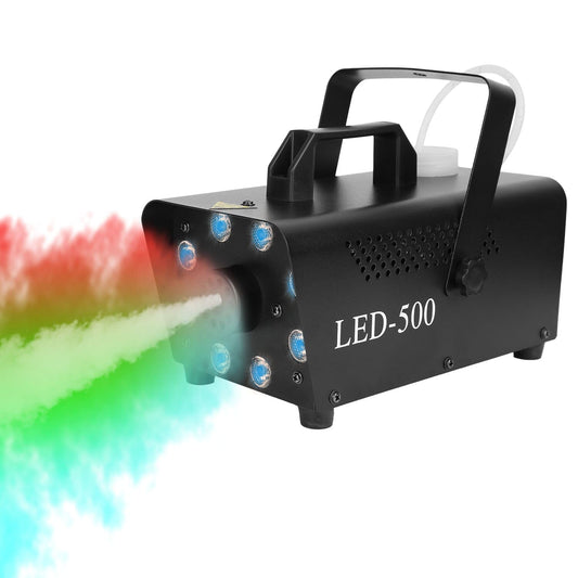 Skorter | 500W Fog Enhancer 2000CFM Colorful Fog Machine with 8-Piece LED 5 Light Effects 3-Level Brightness