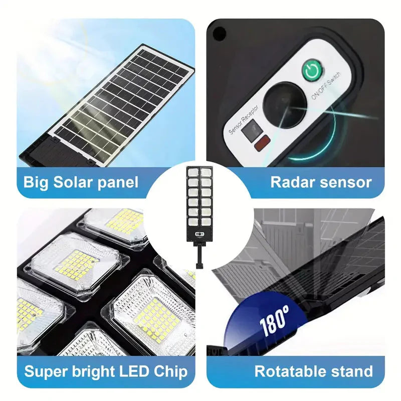 Skorter | 504-LED Ultra-Bright 6500K Solar Motion Sensor Gate Lighting with Remote Control