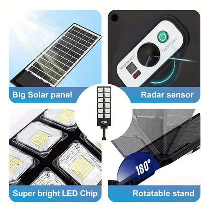 Skorter | 504-LED Ultra-Bright 6500K Solar Motion Sensor Gate Lighting with Remote Control