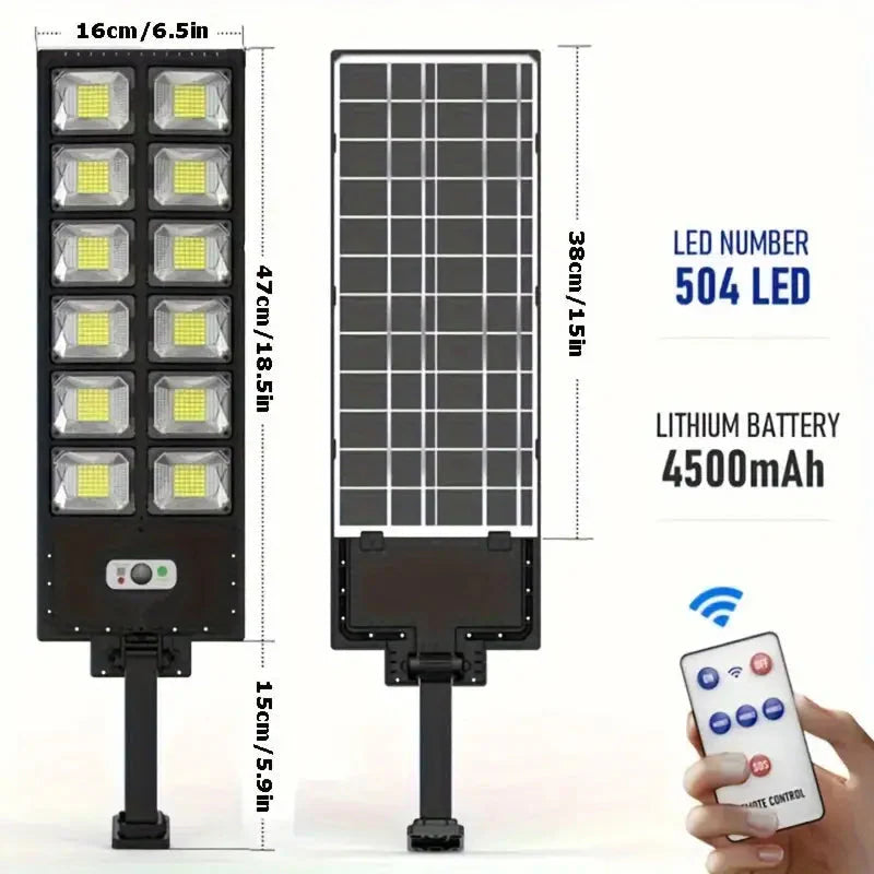 Skorter | 504-LED Ultra-Bright 6500K Solar Motion Sensor Gate Lighting with Remote Control