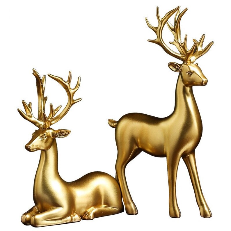 Skorter | Golden Couple Deer Figurines