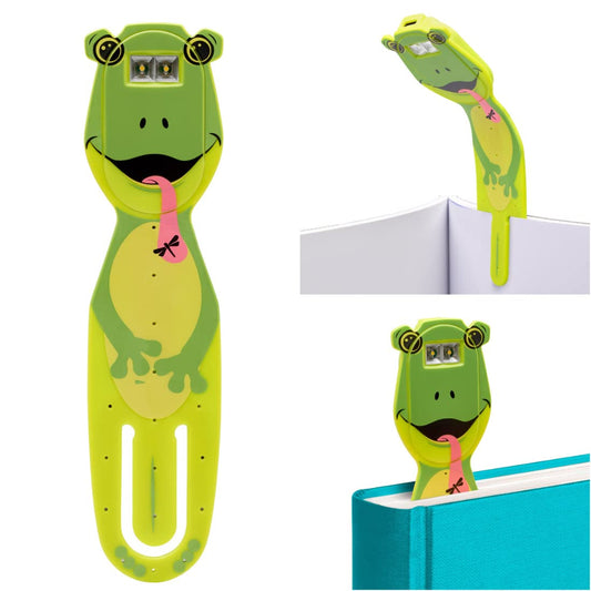 Skorter | Gifts for readers and writers Flexilight Pal rechargeable bookmark LED reading light - Frog