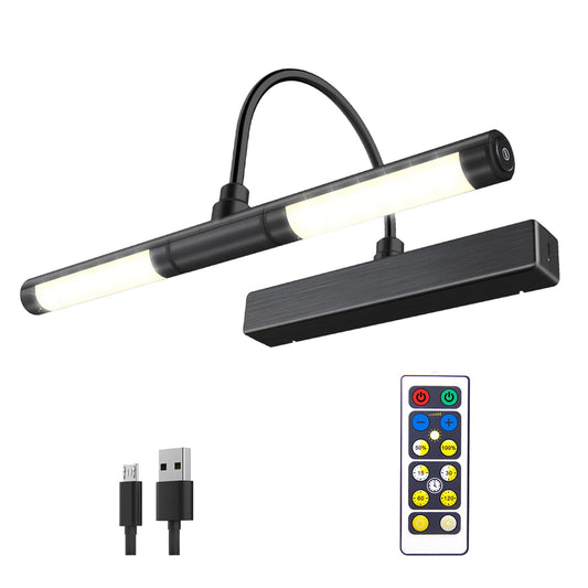 Skorter | Bigmonat Rechargeable Picture Lighting With Remote Control, Dimmable Battery-Powered Art Display Lamp, Black