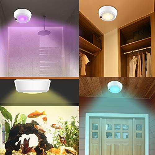 Skorter | Luxsway Wireless Ceiling Lamps, Dimmable Color Changing, 300 Lumen, 2 Pack, 5.67 Inches