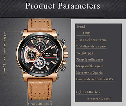 Skorter | Men's Stainless Steel Chronograph Waterproof Sports Quartz Watch