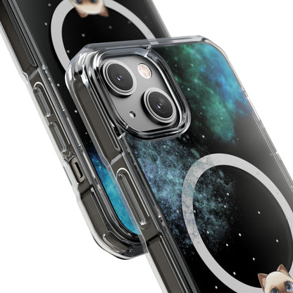 Skorter | Fluff's - Nebula the Siamese in Space Magnetic Clear Case for iPhone Series