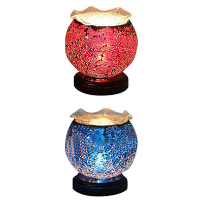 Skorter | Tiffany Desk Lamp - Spherical Glass with Plug-in Cord for Children's Room