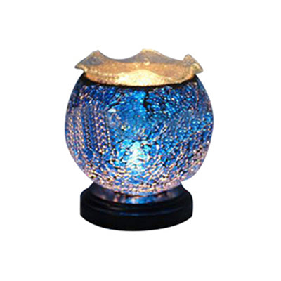 Skorter | Tiffany Desk Lamp - Spherical Glass with Plug-in Cord for Children's Room