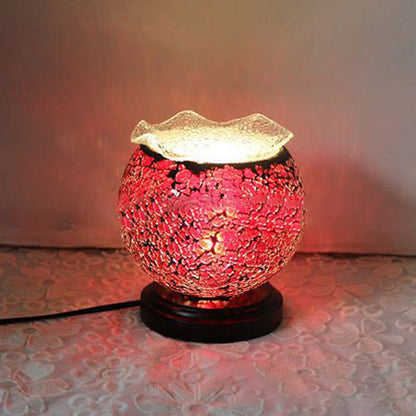 Skorter | Tiffany Desk Lamp - Spherical Glass with Plug-in Cord for Children's Room