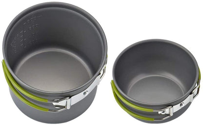 Skorter | wuudi Camping Equipment, Outdoor Camping Pots and Pans Set 2PCS Camping Cookware