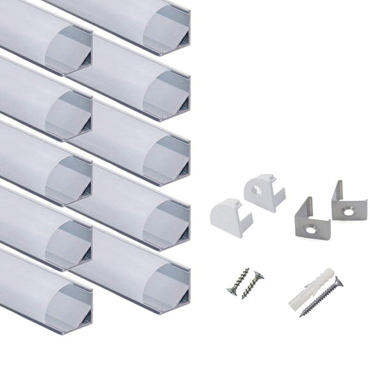 Skorter | Hunhun 10-Pack 3.3Ft V Shaped Led Aluminum Channel With Cover, End Caps & Clips For Easy Installation