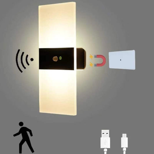 Skorter | Asdicoxb LED Motion Sensor Wall Lamp, USB Rechargeable, Wireless 3000K Black Lamp