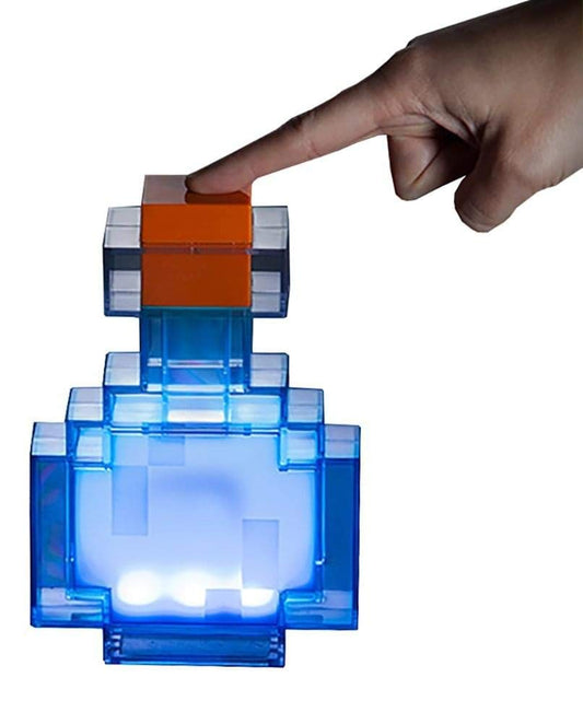 Skorter | Minecraft Color Changing Led Drinking Bottle Desk Lamp | 7-Inch Night Light, Clear Plastic