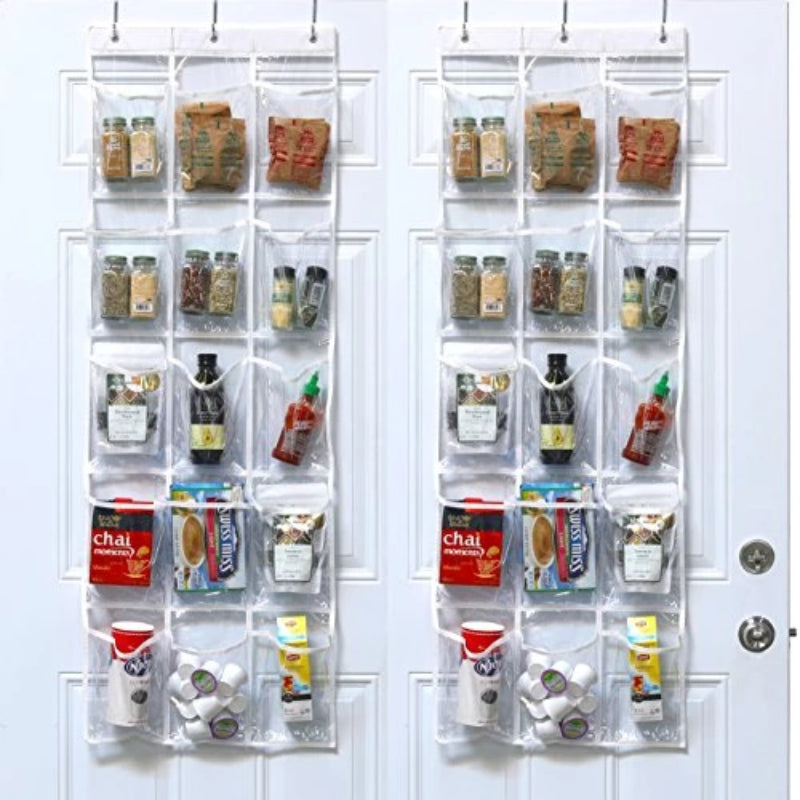 Skorter | 2 Pack: Transparent Over the Door Hanging Pantry Organizer