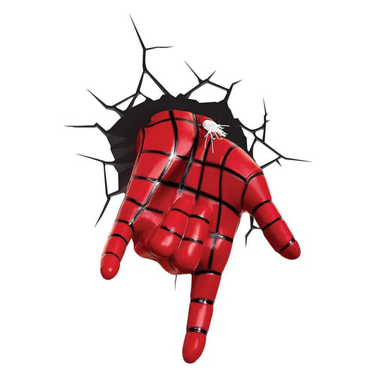 Skorter | Marvel 3D Light Fx Spiderman Hand Led Wall Lamp - Red Decor For Children's Room, Plastic