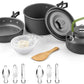 Skørter | DZRZVD Camping Cooking Equipment Mess Kit Gear, Backpack Accessories Equipment Pots and Pans Set with Net Carry Bag for Hiking, Picnic