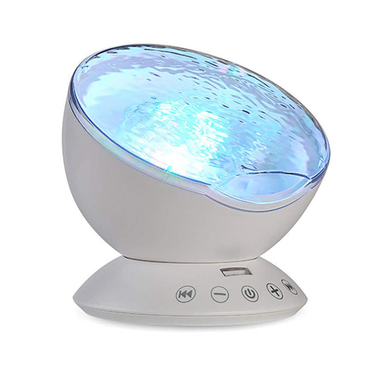 Skorter | Tomnew Ocean Wave Projector Sound Machine - 7 LED Colors, Remote Control, Night Light For Kids & Adults