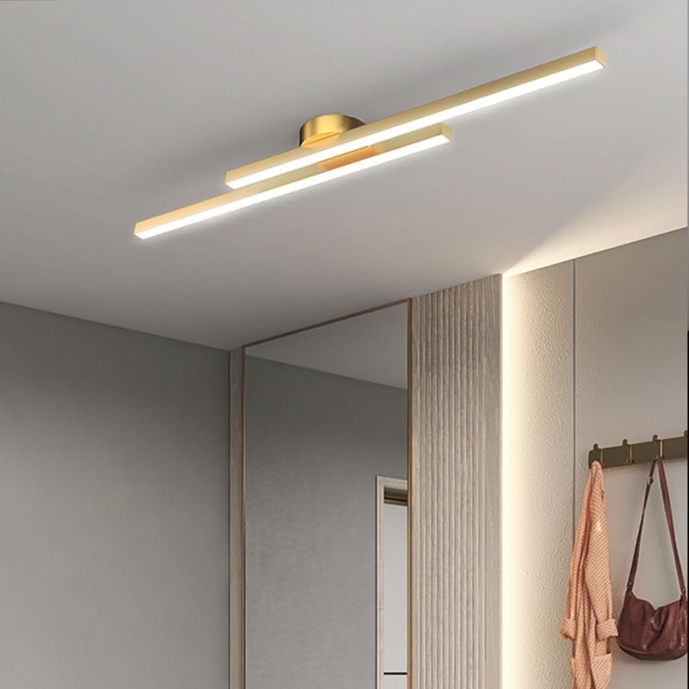 Skorter | Modern Aluminium Semi Flush Mount LED Ceiling Light | Minimalist Design for Living Room. Bedroom & Hallway