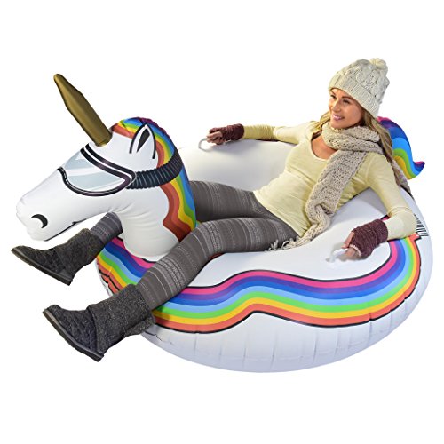 Skorter | GoFloats Winter Snow Tube - The Ultimate Sled (Choose from Unicorn, Ice Dragon, Polar Bear, Penguin, Flamingo)