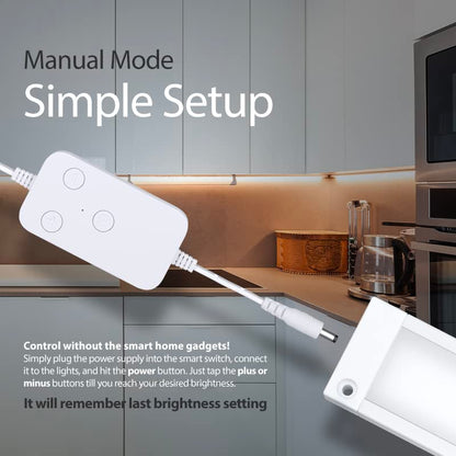 Skorter | Eshine 20" Smart Dimmable Led Under Cabinet Light Kit, Warm White, Compatible With Alexa & Google