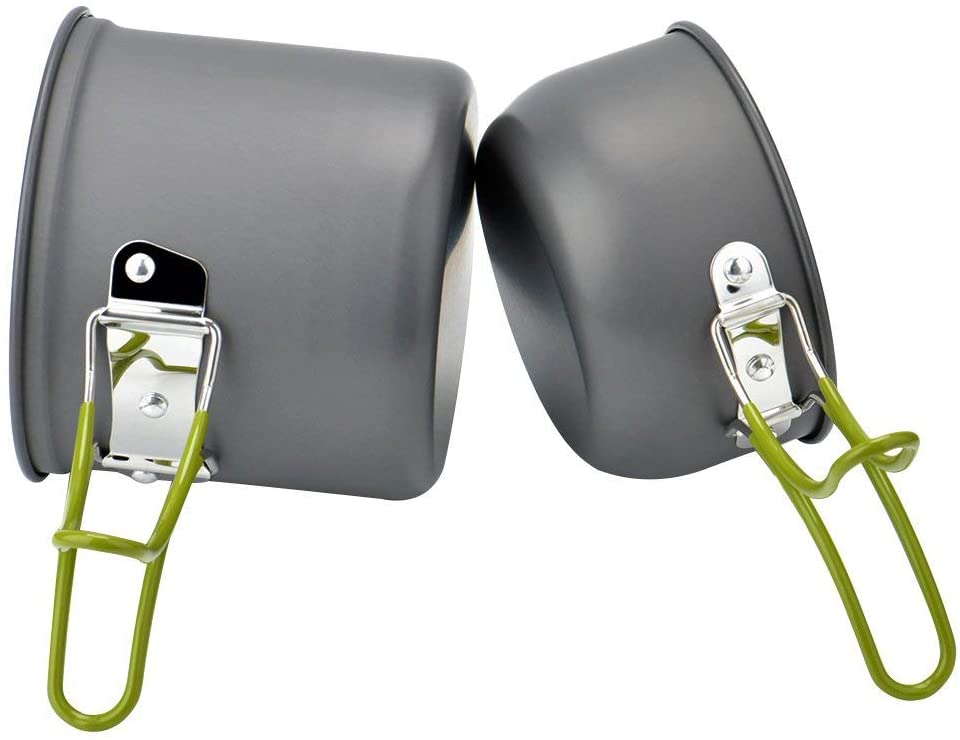 Skorter | wuudi Camping Equipment, Outdoor Camping Pots and Pans Set 2PCS Camping Cookware