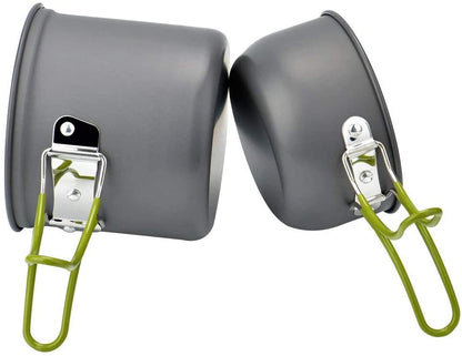 Skorter | wuudi Camping Equipment, Outdoor Camping Pots and Pans Set 2PCS Camping Cookware