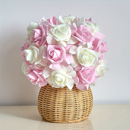 Skorter | FloraGlow - Art Deco USB Rose Table Lamp with Polished Base and Light Bulb