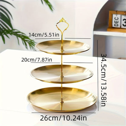 Skorter | SteelTower - 3-layer stainless steel cake stand | Serving platter for desserts and fruits