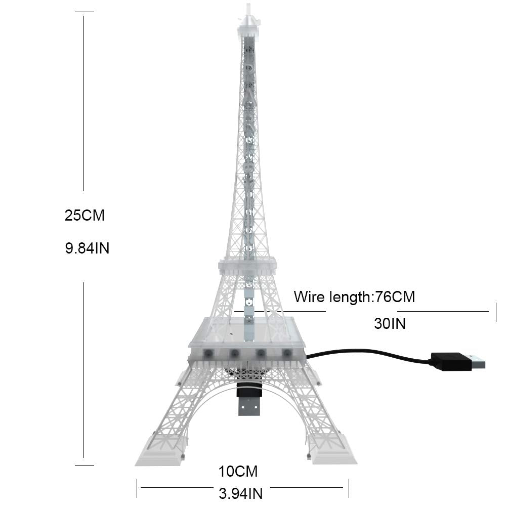Skorter | Btf-Lighting Usb 5V Eiffel Tower Color Changing Night Light, 48 Led Mini Desk Lamp