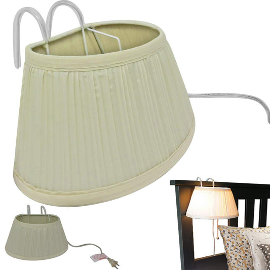 Skorter | Evelots Bed Headboard Reading Lamp - 2 Pack Soft Fabric Shade, Simple Pull Cord, Metal