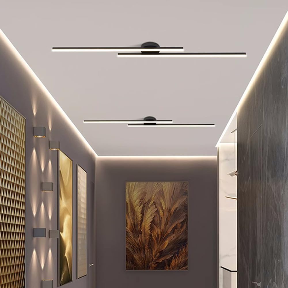 Skorter | Modern Aluminium Semi Flush Mount LED Ceiling Light | Minimalist Design for Living Room. Bedroom & Hallway