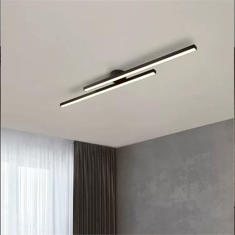 Skorter | Modern Aluminium Semi Flush Mount LED Ceiling Light | Minimalist Design for Living Room. Bedroom & Hallway